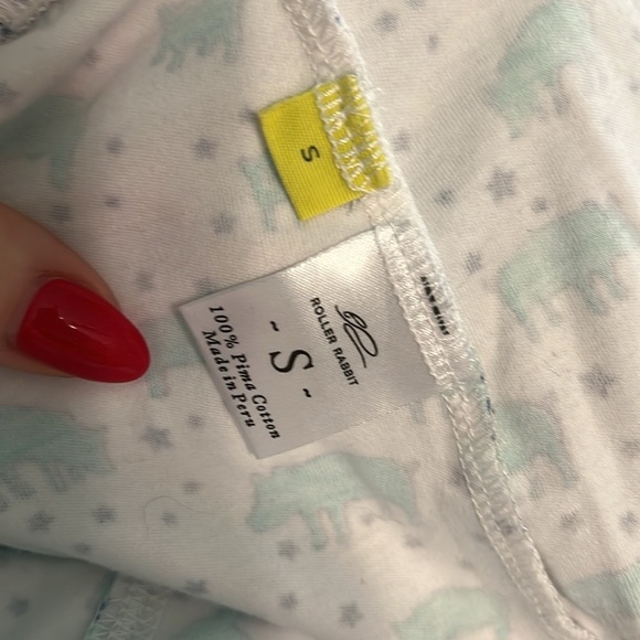 Roller Rabbit x Tommy’s Folly Pajamas Pigs Size Small Two-Piece Green & White - Picture 11 of 12